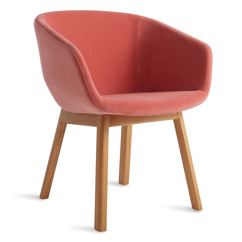 Host Chair in Ablin Velvet / White Oak - Angle 1