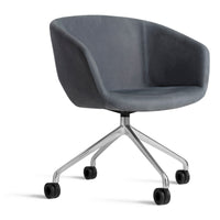 Host Task Chair in Ink Leather - Angle 6