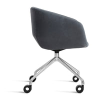 Host Task Chair in Ink Leather - Angle 7