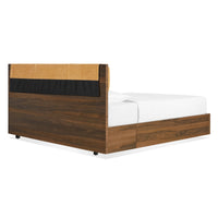 Homecoming Headboard Cushion in Camel Leather - Angle 4