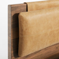 Homecoming Headboard Cushion in Camel Leather - Angle 6