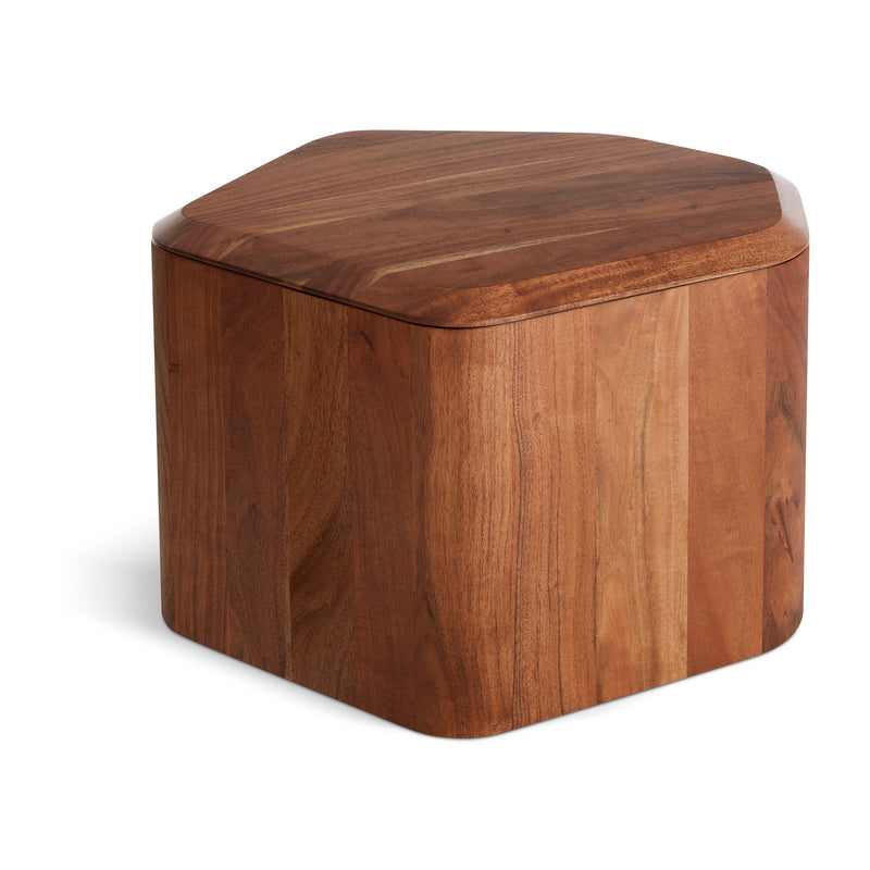 Hoard Medium Side Table with Storage in Acacia - Angle 2