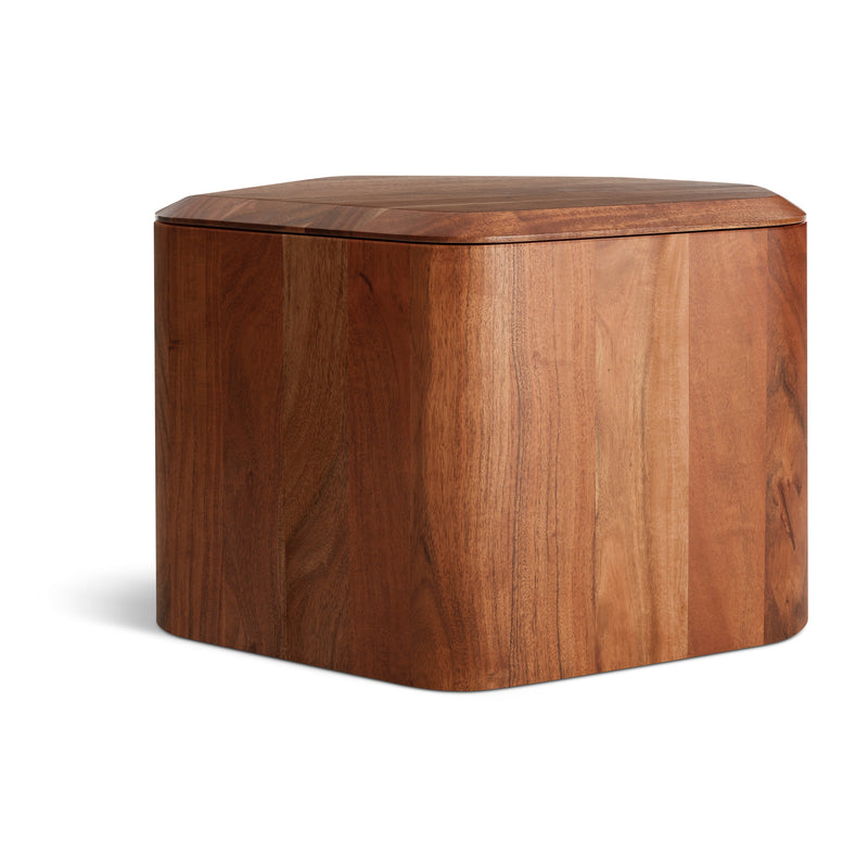 Hoard Medium Side Table with Storage in Acacia - Angle 1