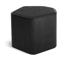 Hoard Tall Side Table with Storage in Black-Stained Acacia - Angle 4