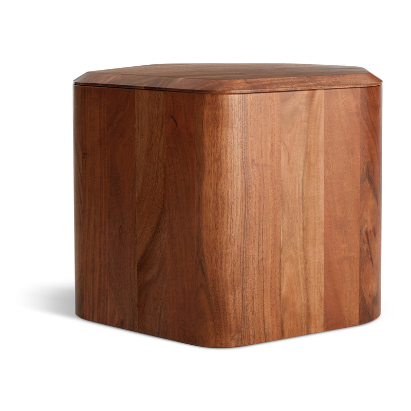 Hoard Tall Side Table with Storage in Acacia - Angle 1