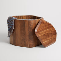 Hoard Tall Side Table with Storage in Acacia - Angle 10