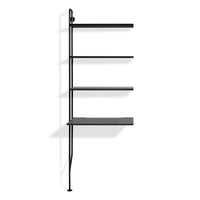 Hitch Add-on Bookcase and Desk in Black on Ash - Angle 1