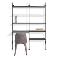 Hitch Add-on Bookcase and Desk in Black on Ash - Angle 5