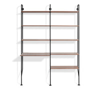 Hitch Add-on Bookcase and Desk in Walnut - Angle 6