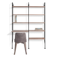 Hitch Add-on Bookcase and Desk in Walnut - Angle 7