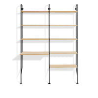 Hitch Add-on Bookcase and Desk in White Oak - Angle 5