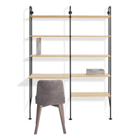 Hitch Add-on Bookcase and Desk in White Oak - Angle 6