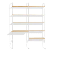 Hitch Add-on Bookcase and Desk in White Oak - Angle 6