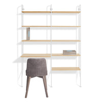 Hitch Add-on Bookcase and Desk in White Oak - Angle 7