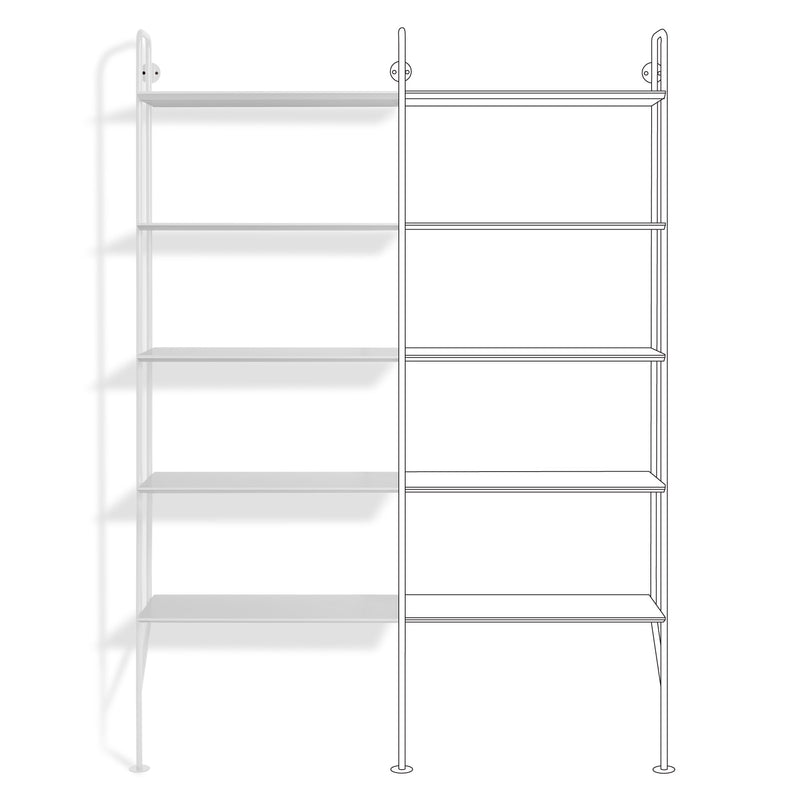 Hitch Add-on Bookcase in White - Angle 2