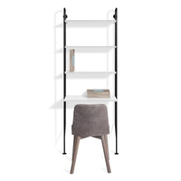 Hitch Bookcase and Desk in White - Angle 6