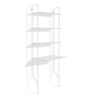 Hitch Bookcase and Desk in White - Angle 3