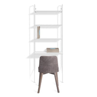 Hitch Bookcase and Desk in White - Angle 5