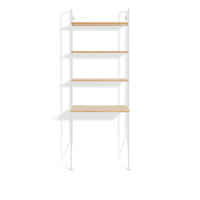 Hitch Add-on Bookcase and Desk in White Oak - Angle 1