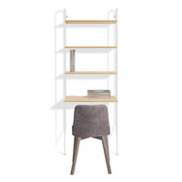 Hitch Bookcase and Desk in White Oak - Angle 6