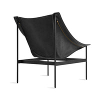 Heyday Lounge Chair in Black Leather - Angle 5