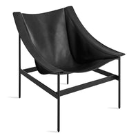 Heyday Lounge Chair in Black Leather - Angle 3