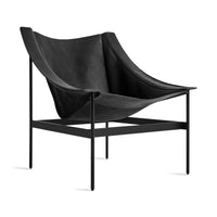 Heyday Lounge Chair in Black Leather - Angle 2