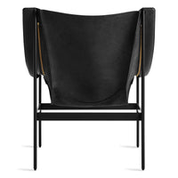 Heyday Lounge Chair in Black Leather - Angle 6