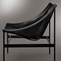 Heyday Lounge Chair in Black Leather - Angle 9