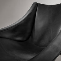 Heyday Lounge Chair in Black Leather - Angle 8