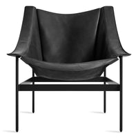 Heyday Lounge Chair in Black Leather - Angle 1