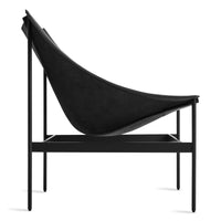 Heyday Lounge Chair in Black Leather - Angle 4