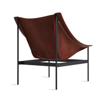 Heyday Lounge Chair in Chestnut Leather - Angle 8