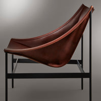Heyday Lounge Chair in Chestnut Leather - Angle 12
