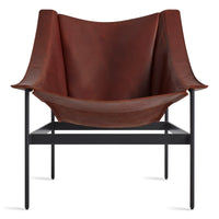 Heyday Lounge Chair in Chestnut Leather - Angle 1