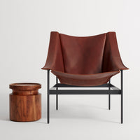 Heyday Lounge Chair in Chestnut Leather - Angle 4