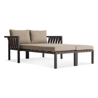 Jibe Outdoor Daybed in Carbon / Sunbrella Taupe - Angle 1