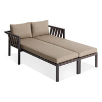 Jibe Outdoor Daybed in Carbon / Sunbrella Taupe - Angle 2