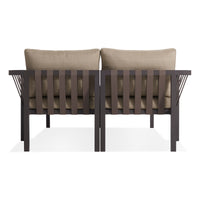 Jibe Outdoor Daybed in Carbon / Sunbrella Taupe - Angle 6
