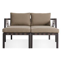 Jibe Outdoor Daybed in Carbon / Sunbrella Taupe - Angle 4
