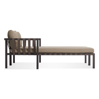 Jibe Outdoor Daybed in Carbon / Sunbrella Taupe - Angle 3