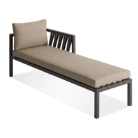 Jibe Outdoor Sun Lounger in Carbon / Sunbrella Taupe - Angle 2