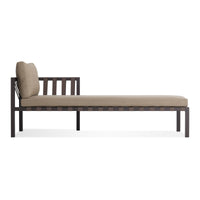 Jibe Outdoor Sun Lounger in Carbon / Sunbrella Taupe - Angle 3