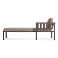 Jibe Outdoor Sun Lounger in Carbon / Sunbrella Taupe - Angle 6