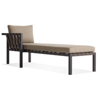 Jibe Outdoor Sun Lounger in Carbon / Sunbrella Taupe - Angle 1