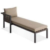 Jibe Outdoor Sun Lounger in Carbon / Sunbrella Taupe - Angle 2