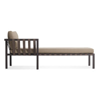 Jibe Outdoor Sun Lounger in Carbon / Sunbrella Taupe - Angle 3