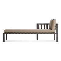 Jibe Outdoor Sun Lounger in Carbon / Sunbrella Taupe - Angle 6