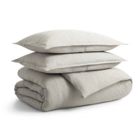 Kimball Stripe Duvet Set in Charcoal / White Stripe - Angle 1