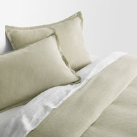 Kimball Stripe Duvet Set in Loden Green / Putty Stripe - Angle 7